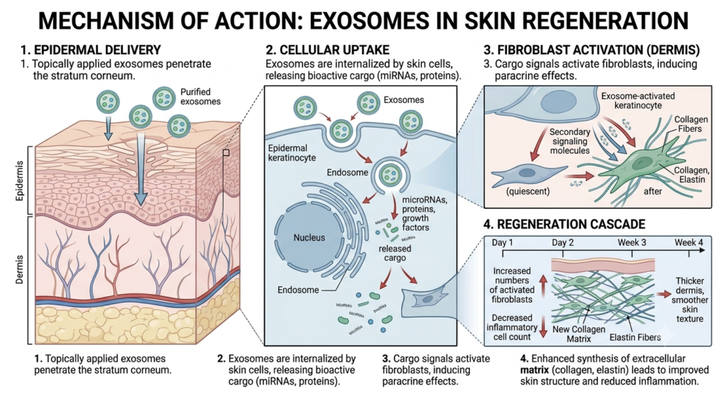 How exosomes deliver repair signals to skin cells